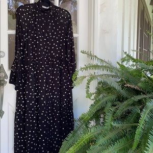 Zara beautiful black and gold polka dot maxi dress!!